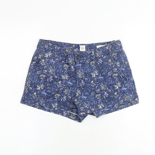 Gap Womens Blue Floral Cotton Mom Shorts Size 29 in Regular Zip