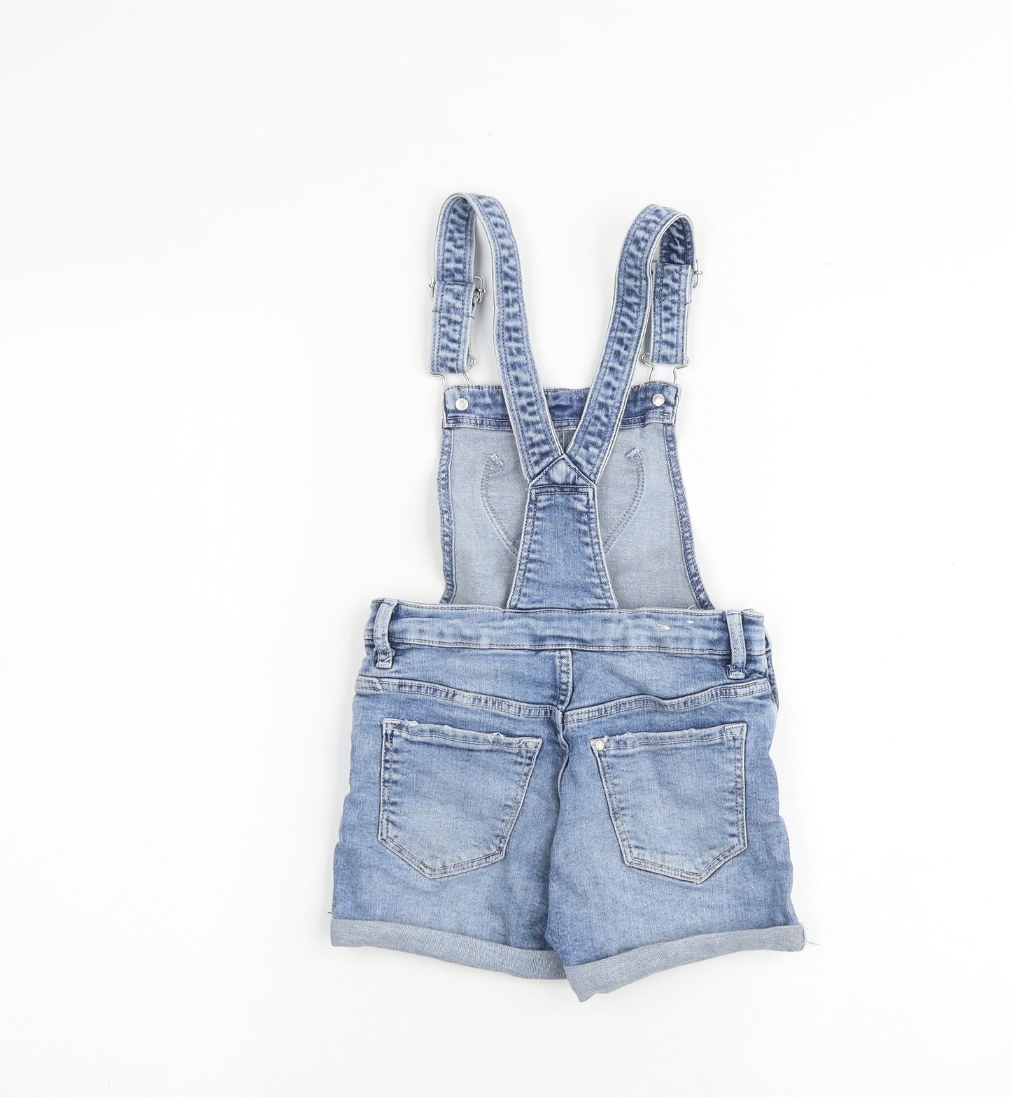 H&M Girls Blue 100% Cotton Playsuit One-Piece Size 8-9 Years Buckle