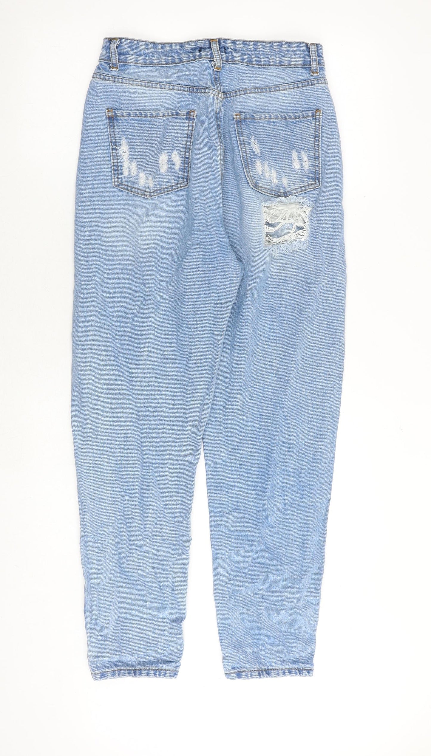I SAW IT FIRST Womens Blue Cotton Mom Jeans Size 8 Regular Zip