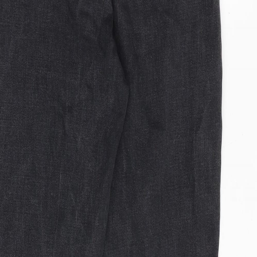 Per Una Womens Grey Cotton Straight Jeans Size 10 Regular Button