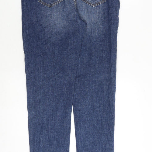 Marks and Spencer Womens Blue Cotton Skinny Jeans Size 10 Slim Zip - Relaxed Fit