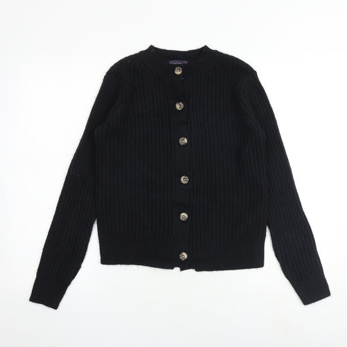 Marks and Spencer Womens Black Round Neck Polyester Cardigan Jumper Size XS