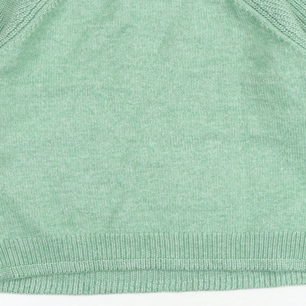 Marks and Spencer Womens Green Round Neck Polyester Pullover Jumper Size S