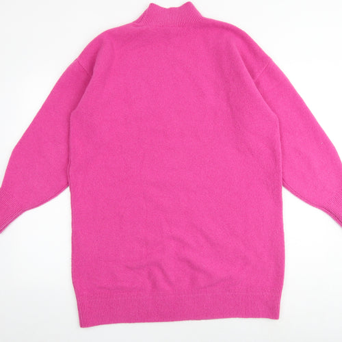 & Other Stories Womens Pink Polyester Jumper Dress Size S Mock Neck Pullover