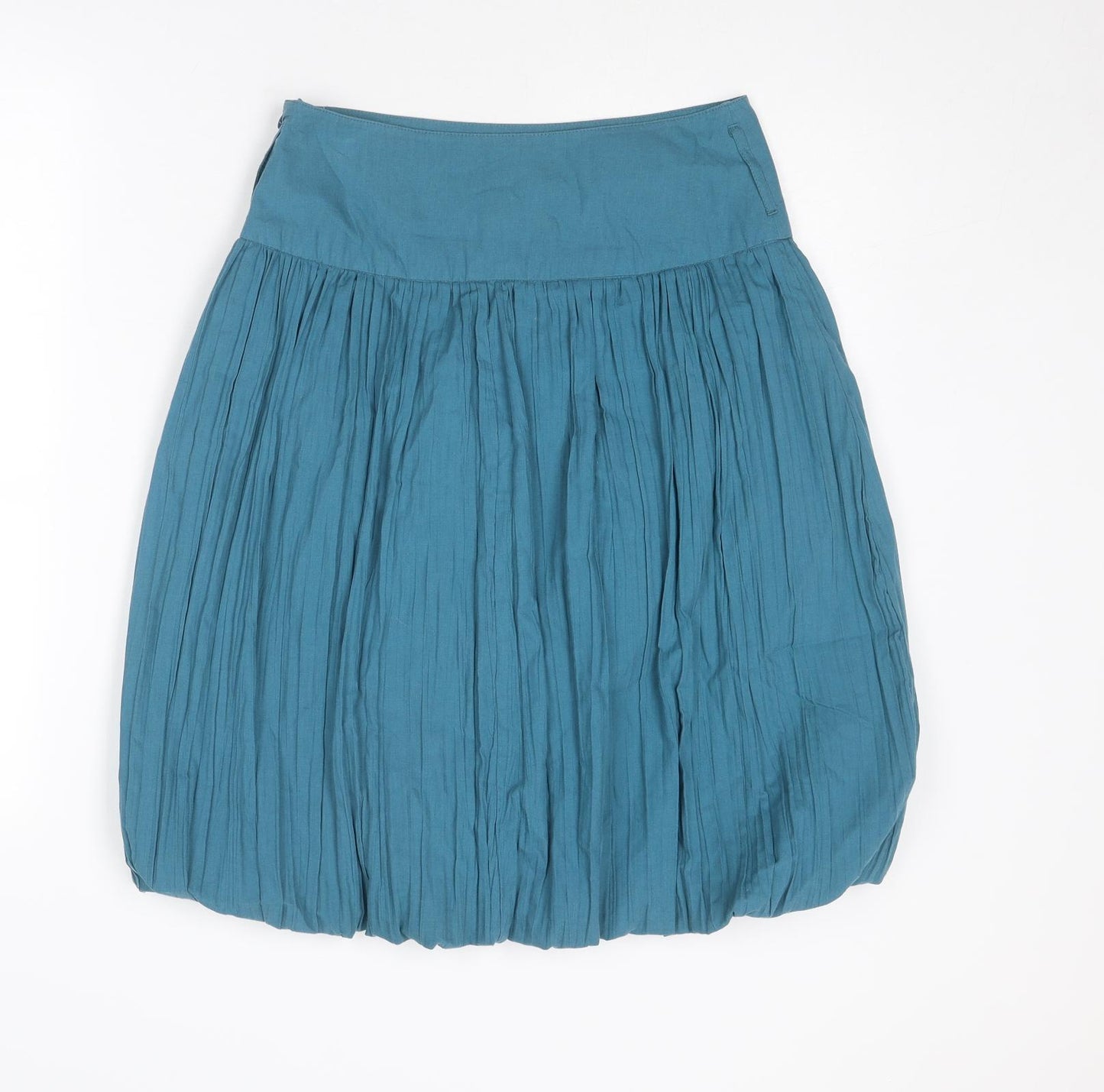NEXT Womens Blue Polyester Pleated Skirt Size 8 Zip