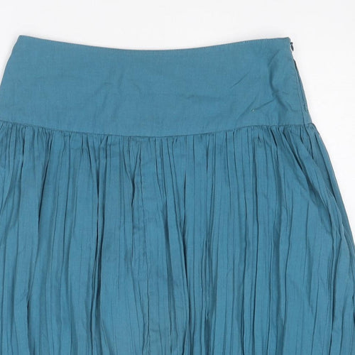 NEXT Womens Blue Polyester Pleated Skirt Size 8 Zip