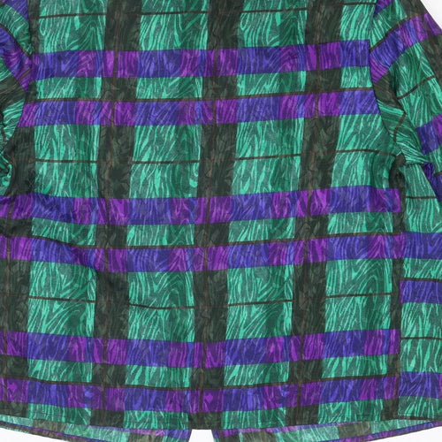 Nicola Womens Multicoloured Check Polyester Basic Blouse Size 10 Round Neck