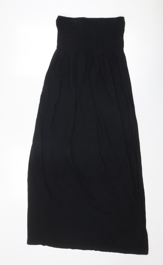 NEXT Womens Black Cotton Maxi Size 12 Off the Shoulder Pullover