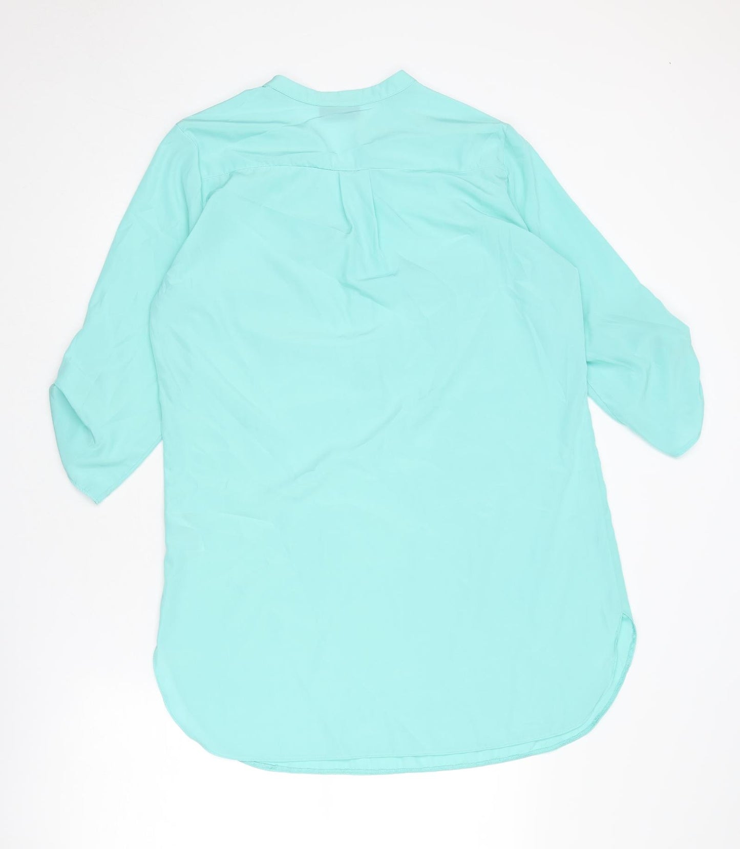 Wallis Womens Blue Polyester Tunic Blouse Size M V-Neck