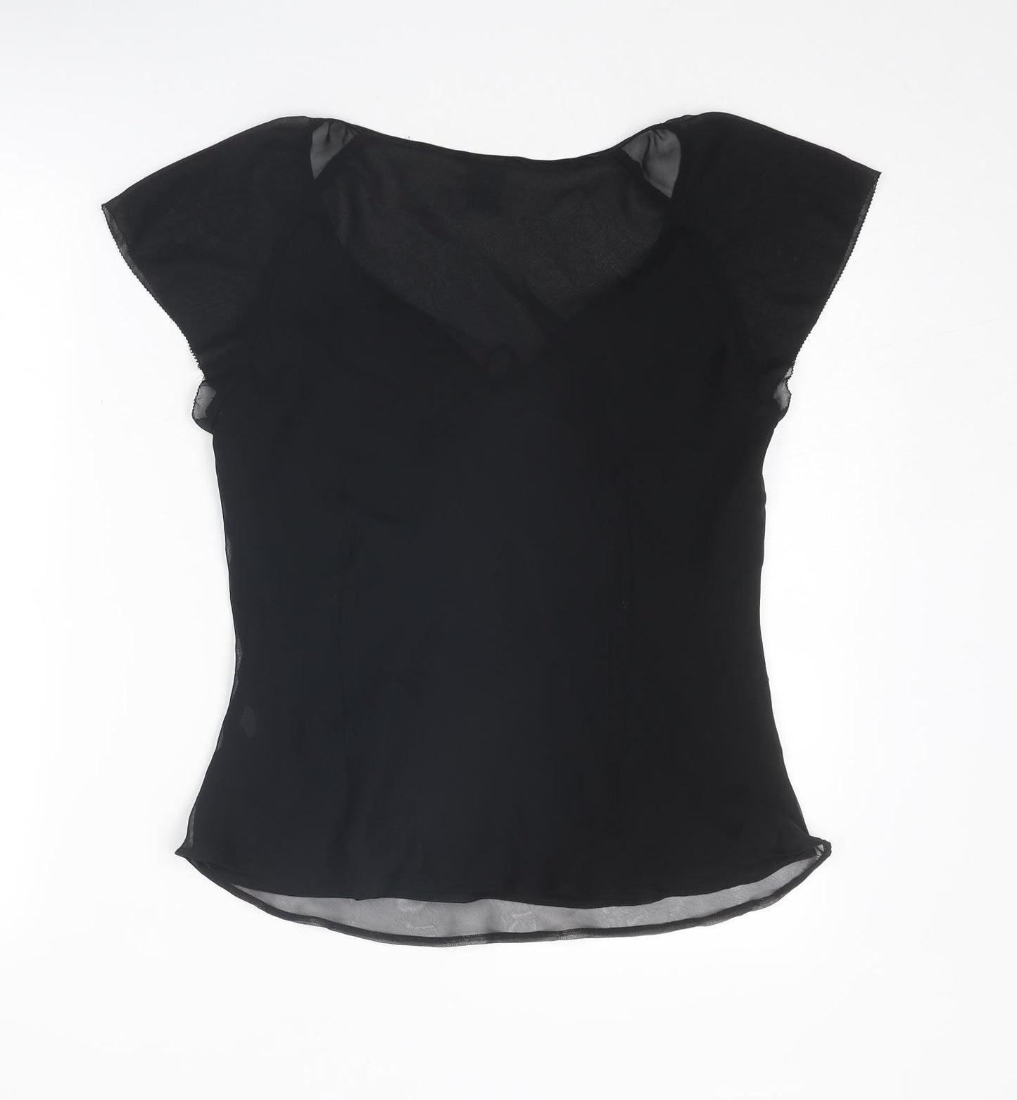 Gap Womens Black Polyester Basic Blouse Size M V-Neck