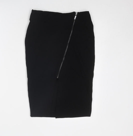 Only Womens Black Polyester Straight & Pencil Skirt Size 28 in Zip