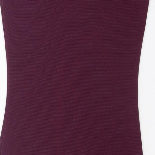 River Island Womens Purple Polyester Bodycon Size 10 Round Neck Zip