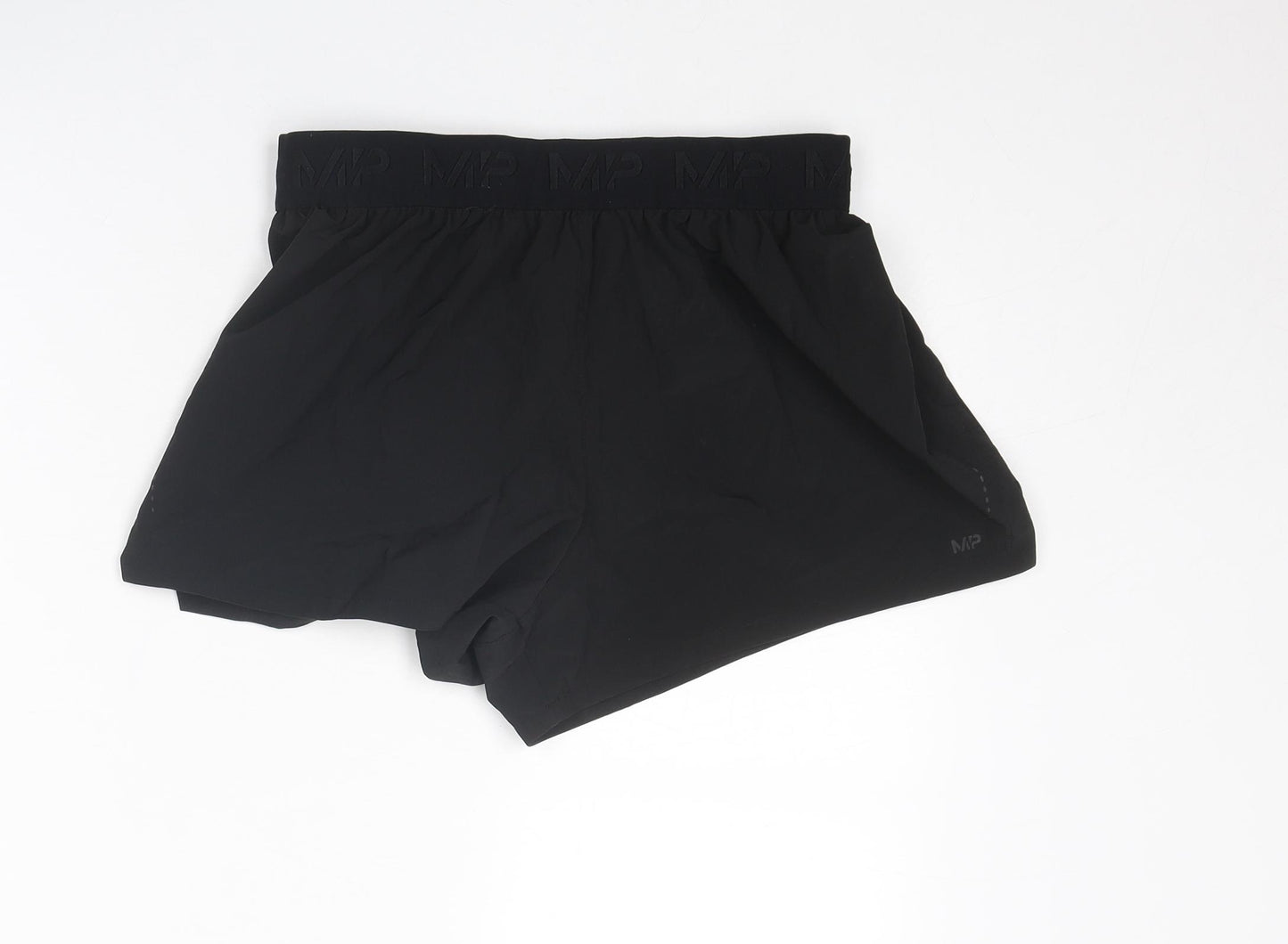 Myprotein Womens Black Polyester Athletic Shorts Size M Regular Drawstring