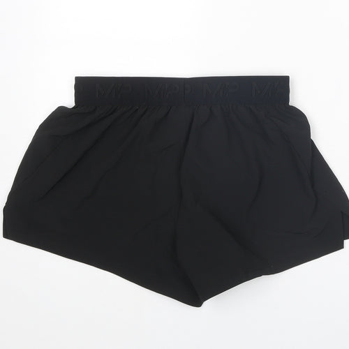 Myprotein Womens Black Polyester Athletic Shorts Size M Regular Drawstring