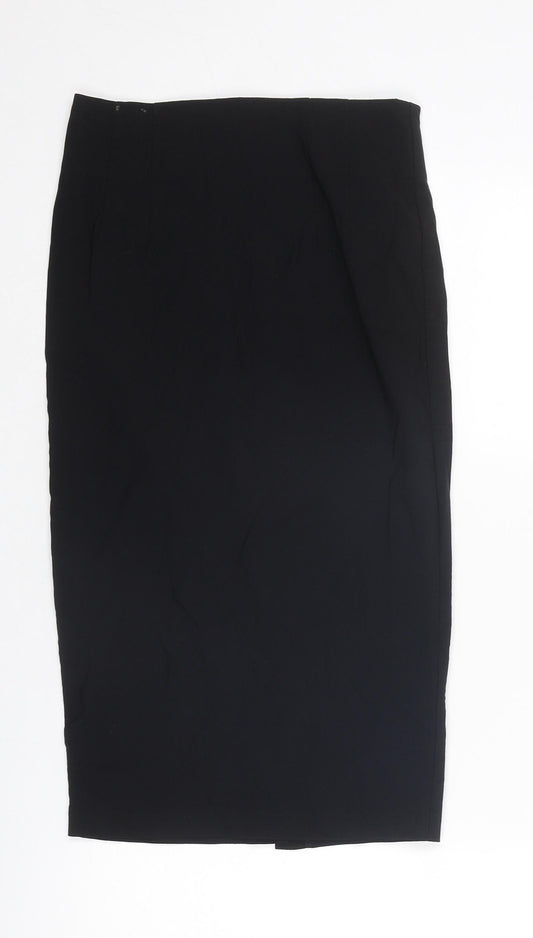 New Look Womens Black Viscose Straight & Pencil Skirt Size 8 Zip