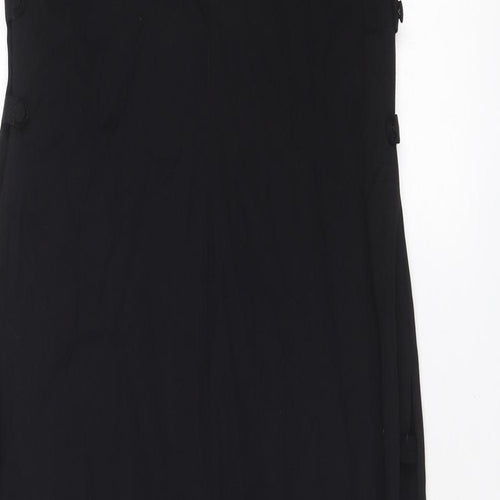 Zara Womens Black Polyester A-Line Size L Round Neck Zip