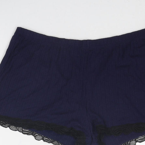H&M Womens Blue Polyester Basic Shorts Size S Regular Pull On