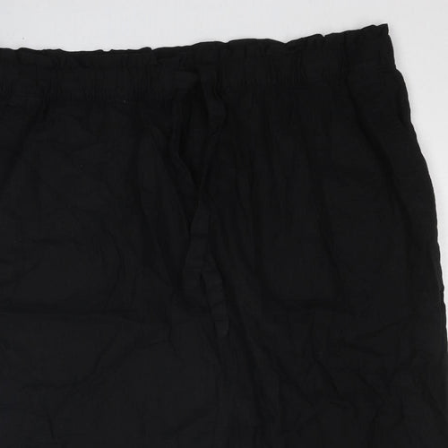 Marks and Spencer Womens Black Linen A-Line Skirt Size 20 Drawstring