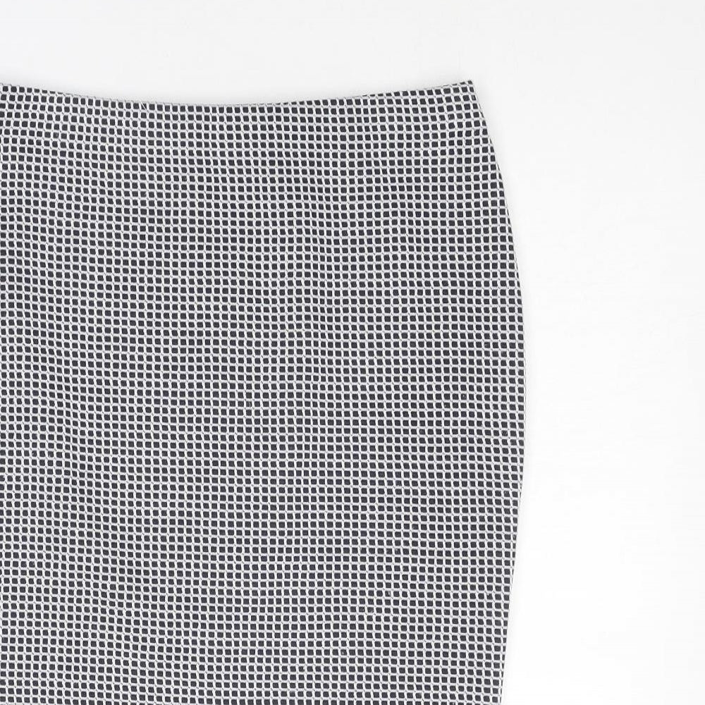 Marks and Spencer Womens Blue Geometric Polyester Straight & Pencil Skirt Size 10