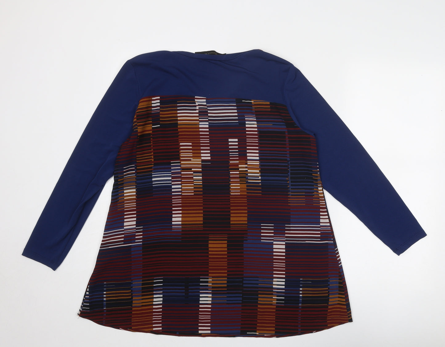 Silvia Mori Womens Multicoloured Geometric Polyester Basic Blouse Size 16 V-Neck