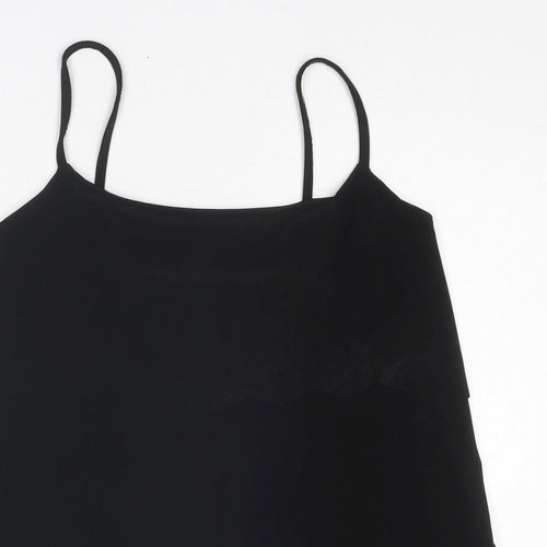 Boohoo Womens Black Polyester Camisole Tank Size 16 Scoop Neck - Scallop Hem