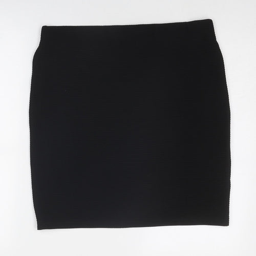 Dorothy Perkins Womens Black Polyester A-Line Skirt Size 14
