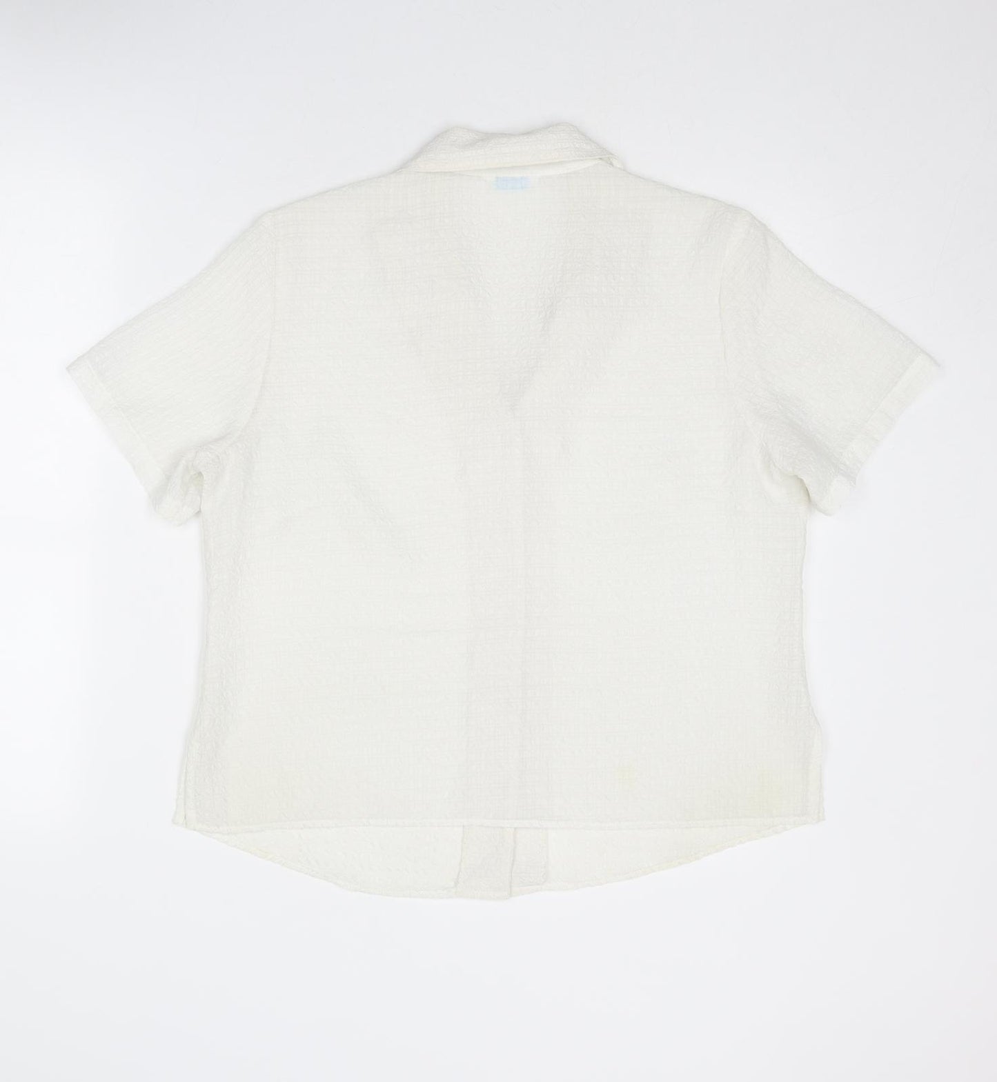 Berkertex Womens White Polyester Basic Button-Up Size 16 Collared