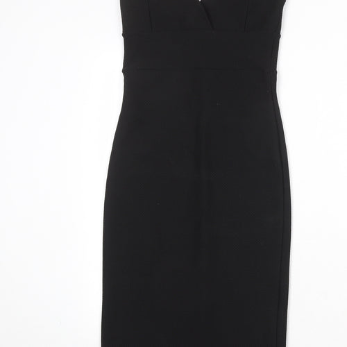Miss Selfridge Womens Black Polyester Tank Dress Size 10 Sweetheart Pullover