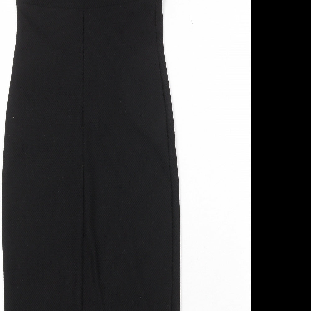 Miss Selfridge Womens Black Polyester Tank Dress Size 10 Sweetheart Pullover