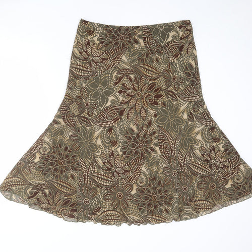 Per Una Womens Multicoloured Floral Viscose Swing Skirt Size 16