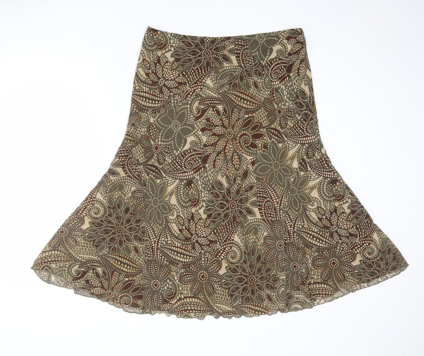 Per Una Womens Multicoloured Floral Viscose Swing Skirt Size 16