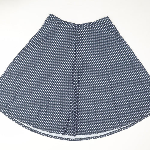 Marks and Spencer Womens Blue Geometric Polyester Swing Skirt Size 18
