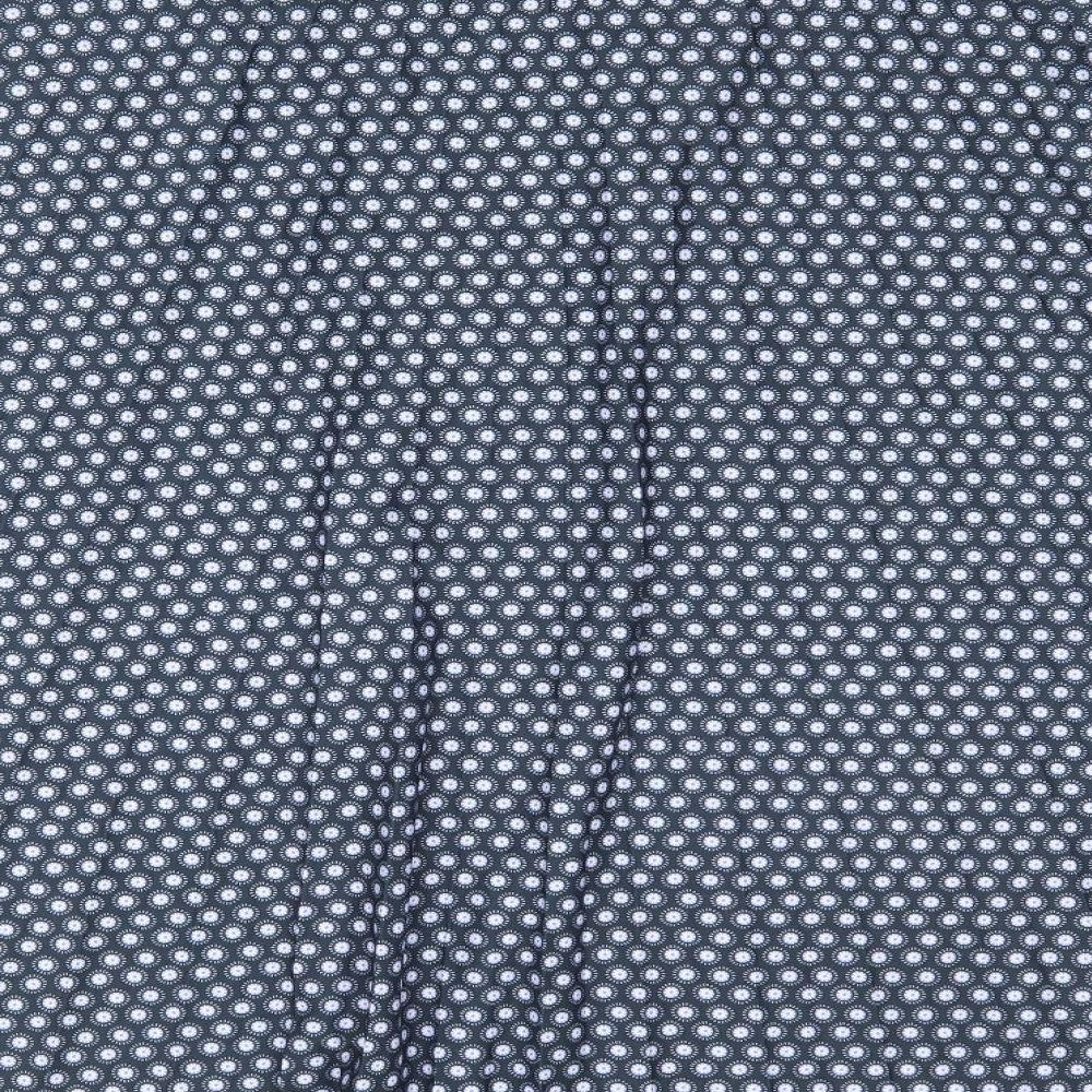 Marks and Spencer Womens Blue Geometric Polyester Swing Skirt Size 18