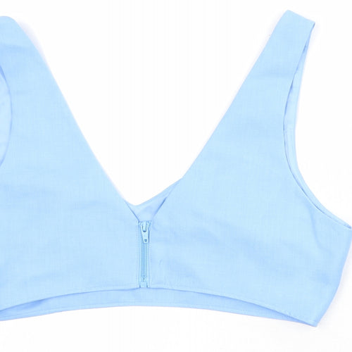 ASOS Womens Blue Polyester Basic Blouse Size 12 V-Neck - Bralette