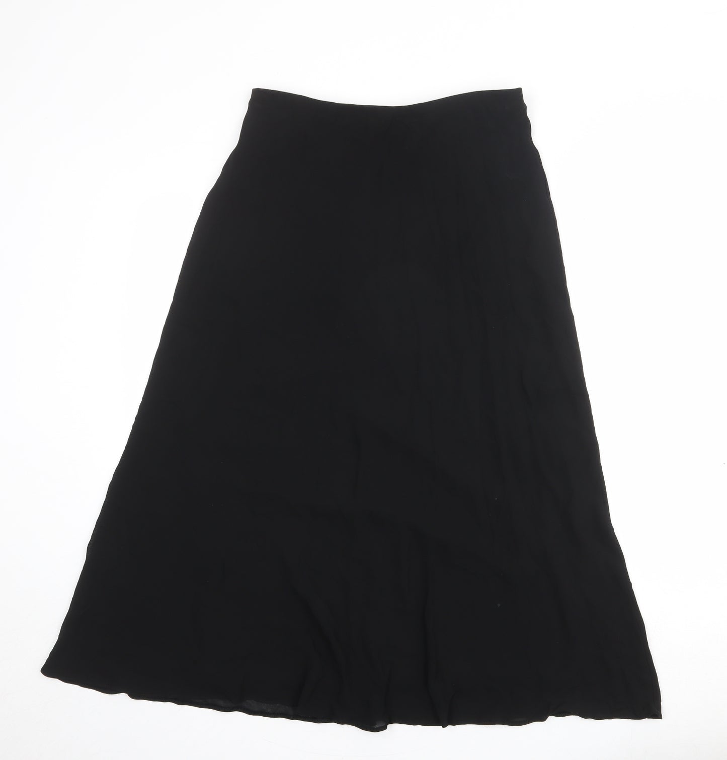 St Michael Womens Black Viscose Swing Skirt Size 14