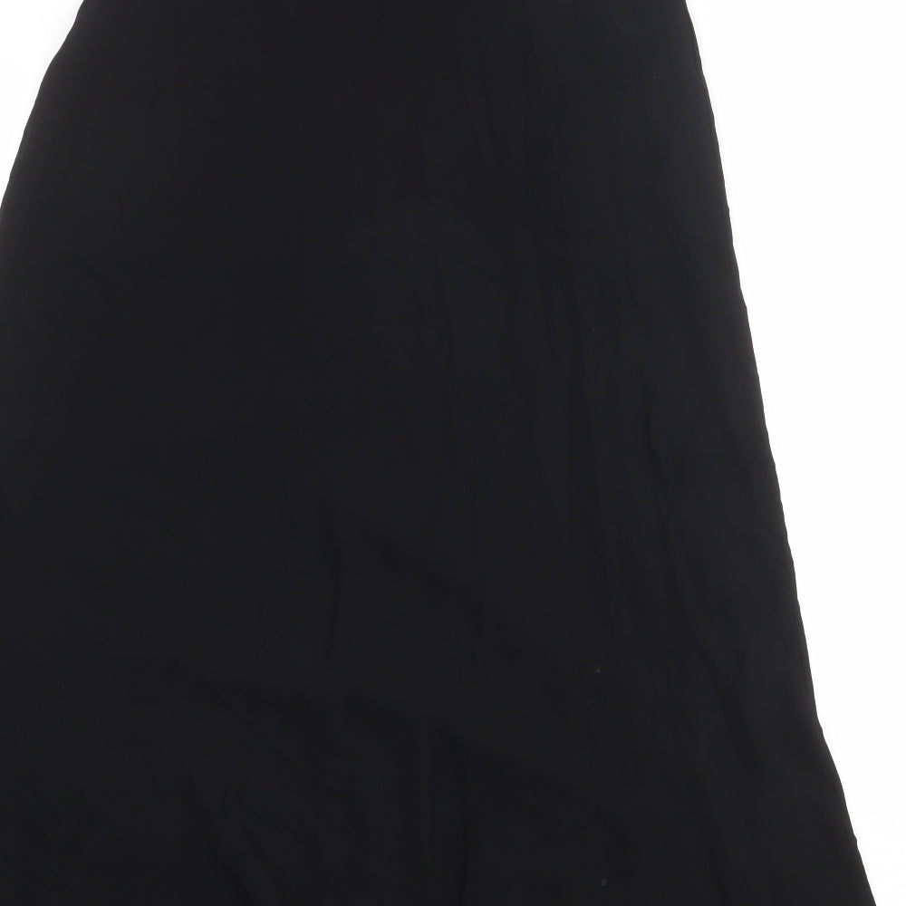 St Michael Womens Black Viscose Swing Skirt Size 14
