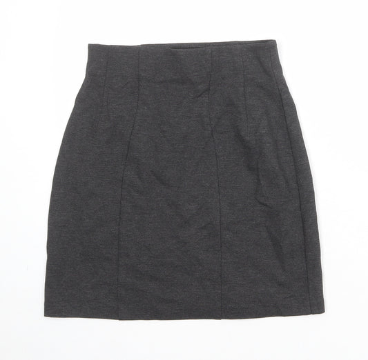 Marks and Spencer Womens Grey Viscose A-Line Skirt Size 8