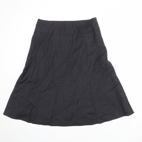 TM Lewin Womens Grey Wool Swing Skirt Size 10 Zip