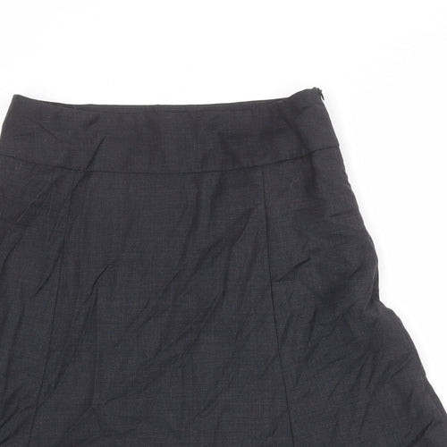 TM Lewin Womens Grey Wool Swing Skirt Size 10 Zip