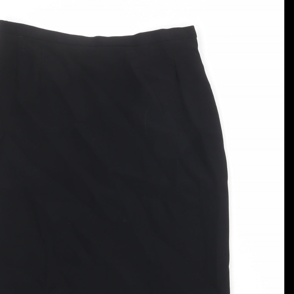 Max Mara Womens Black Acetate Straight & Pencil Skirt Size 14 Zip
