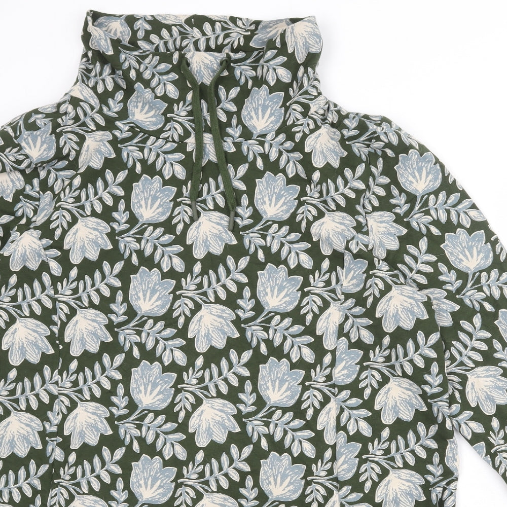 Seasalt Womens Green Floral Cotton Pullover Sweatshirt Size 20 Pullover
