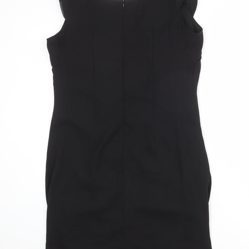 Jolie Moi Womens Black Polyester Shift Size 14 Square Neck Zip