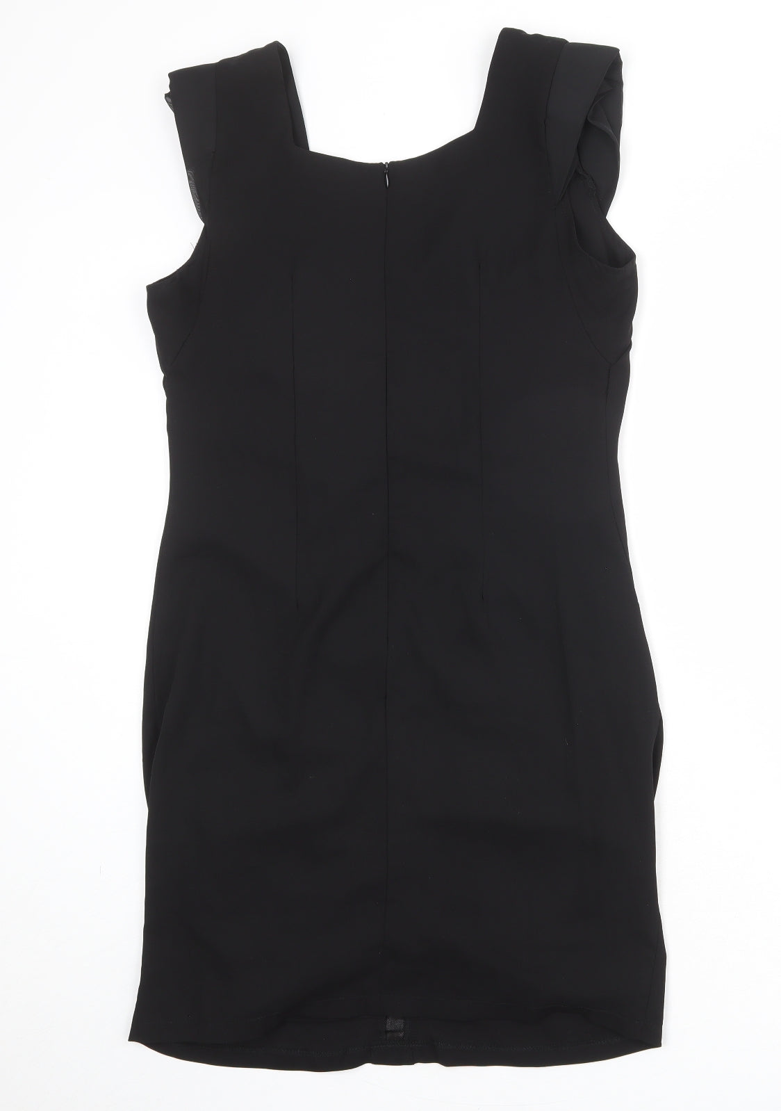Jolie Moi Womens Black Polyester Shift Size 14 Square Neck Zip