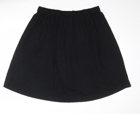 Marks and Spencer Womens Black Viscose Swing Skirt Size 22
