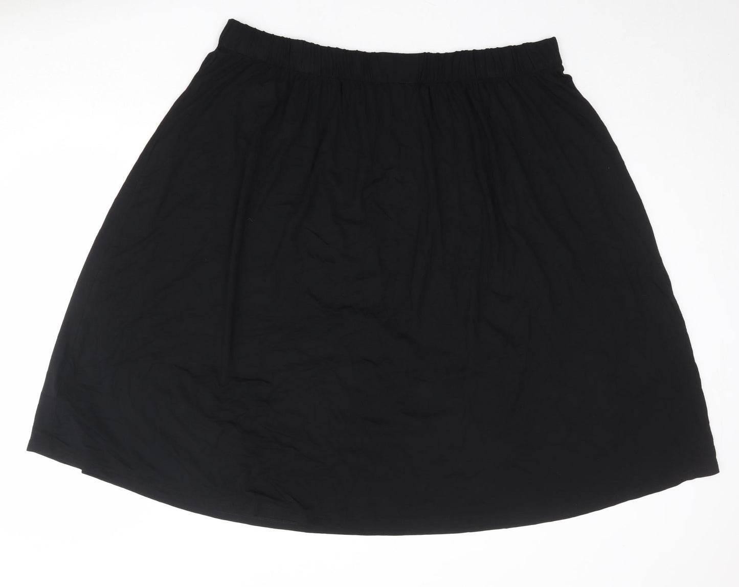 Marks and Spencer Womens Black Viscose Swing Skirt Size 22