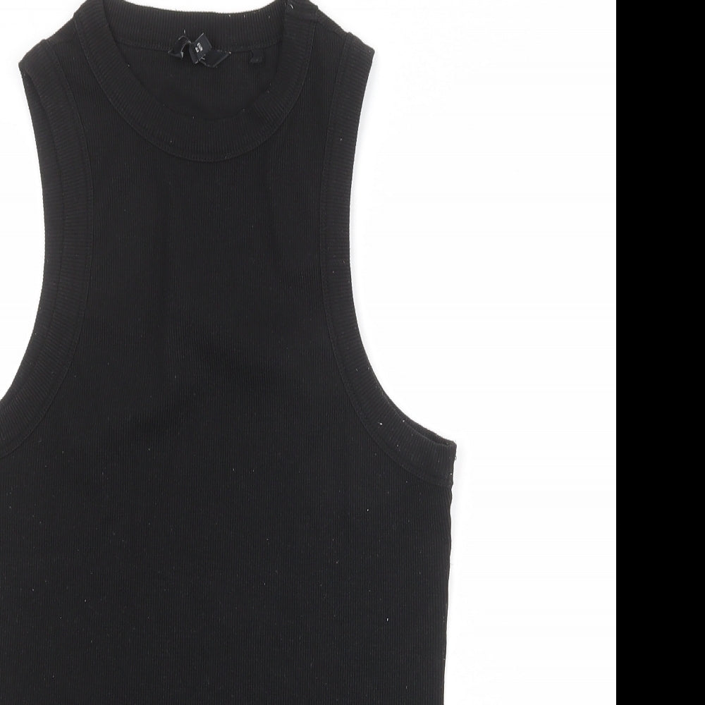 NEXT Womens Black Polyester Basic Tank Size 16 Round Neck
