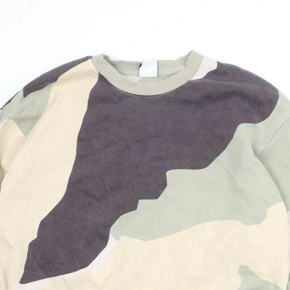 Zara Womens Multicoloured Camouflage Cotton Pullover Sweatshirt Size S Pullover