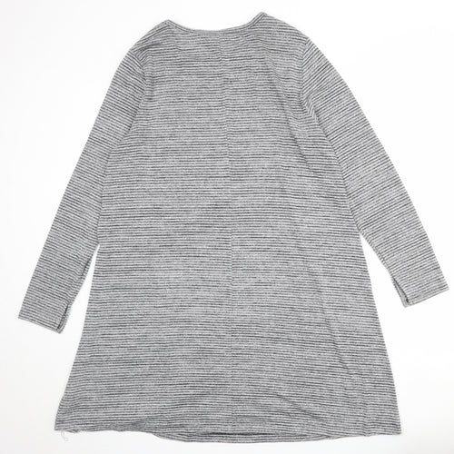 Gap Womens Grey Striped Polyester Jumper Dress Size XL Round Neck Pullover