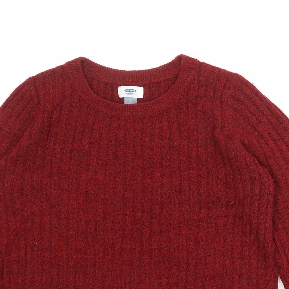 Old Navy Womens Red Round Neck Acrylic Pullover Jumper Size S