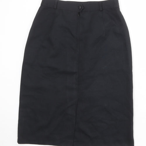C&A Womens Black Polyester Straight & Pencil Skirt Size 14 Zip